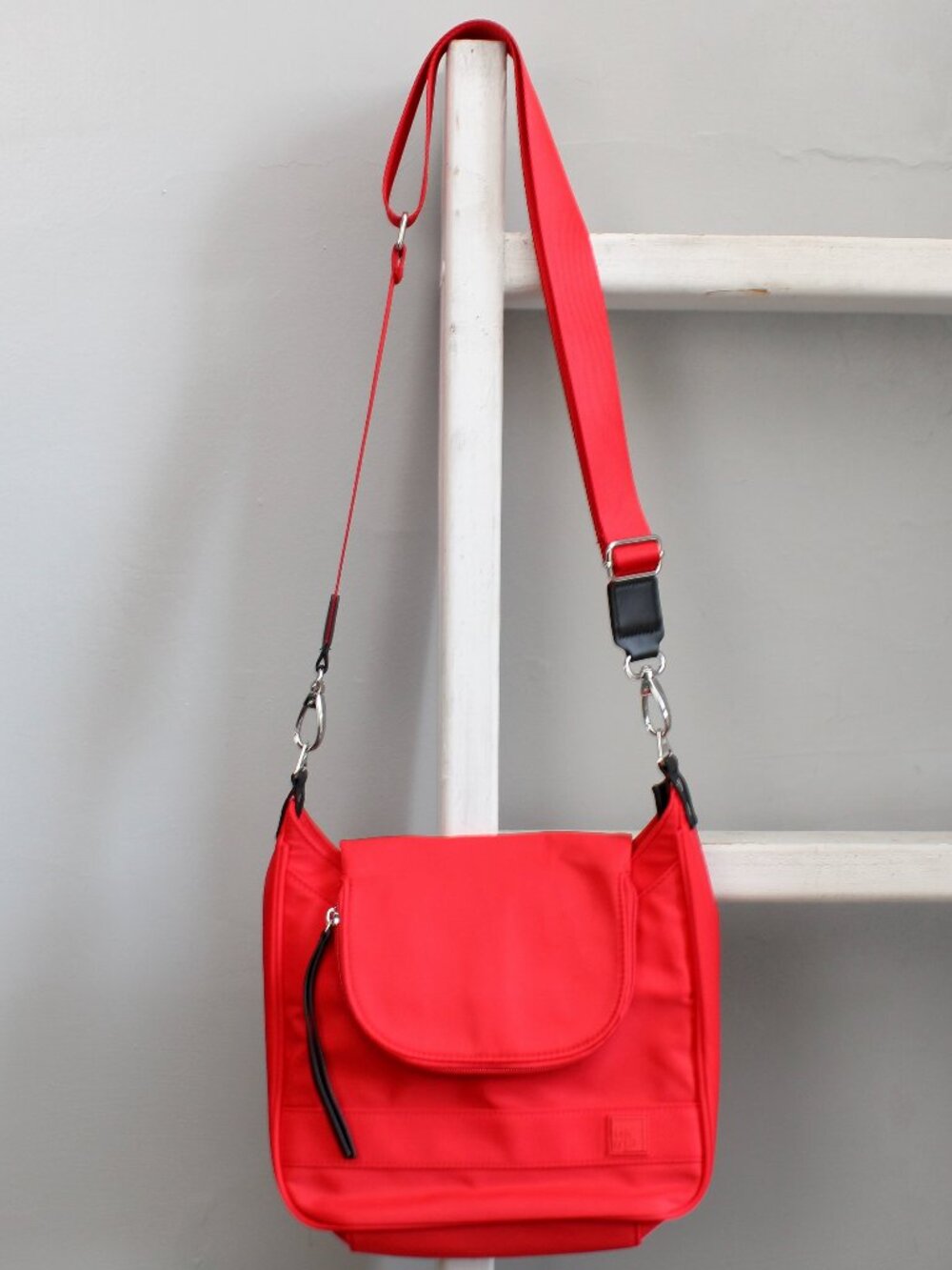 IHKWIP Metro Messenger Crossbody Nylon Bag Red Black